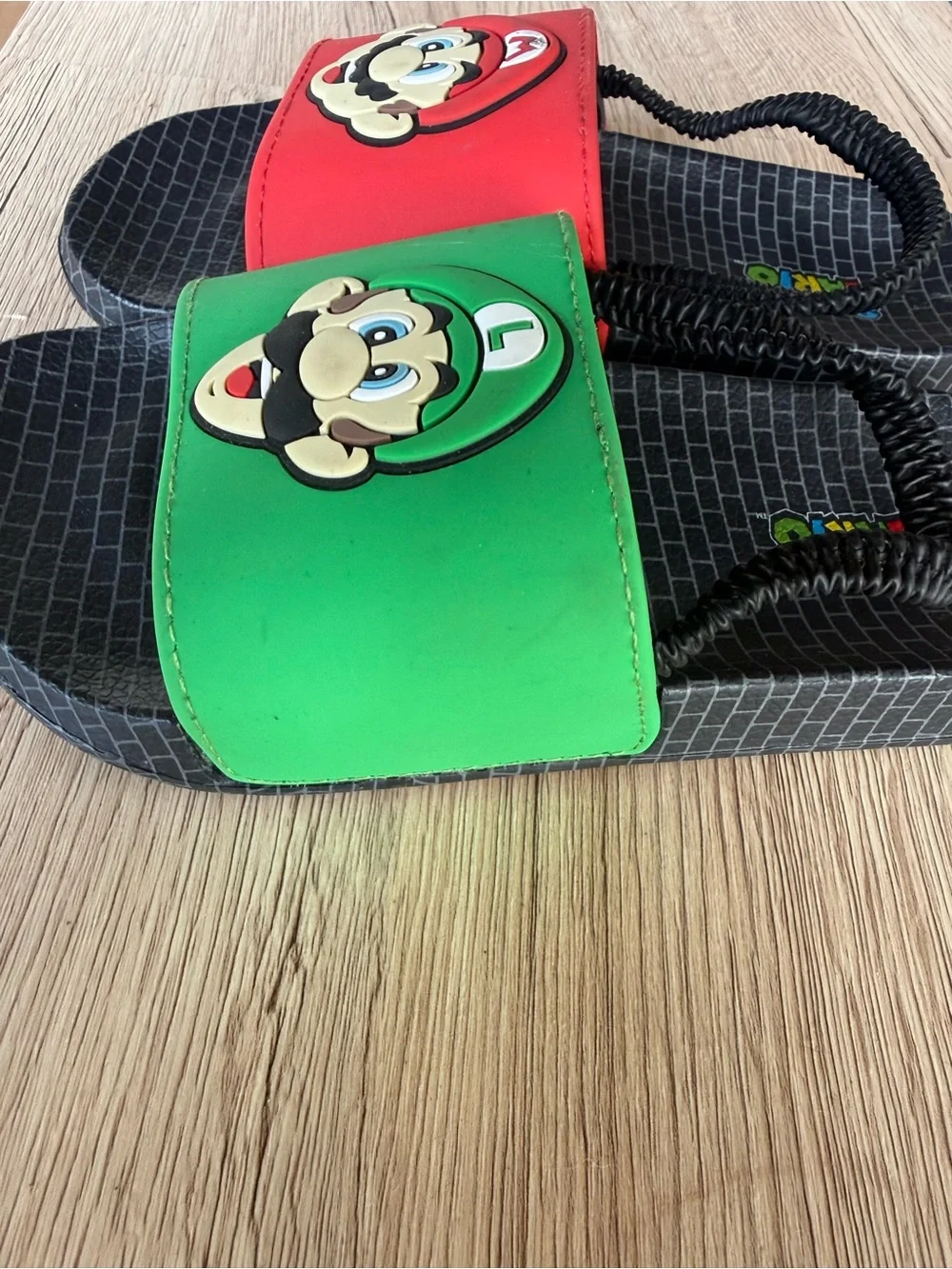 Kids Character Slide Sandals in Red and Green size 11/12